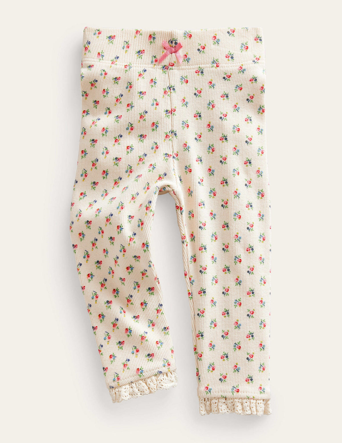 Ribbed Lace Leggings-Vanilla Pod Micro Bud - Image 1