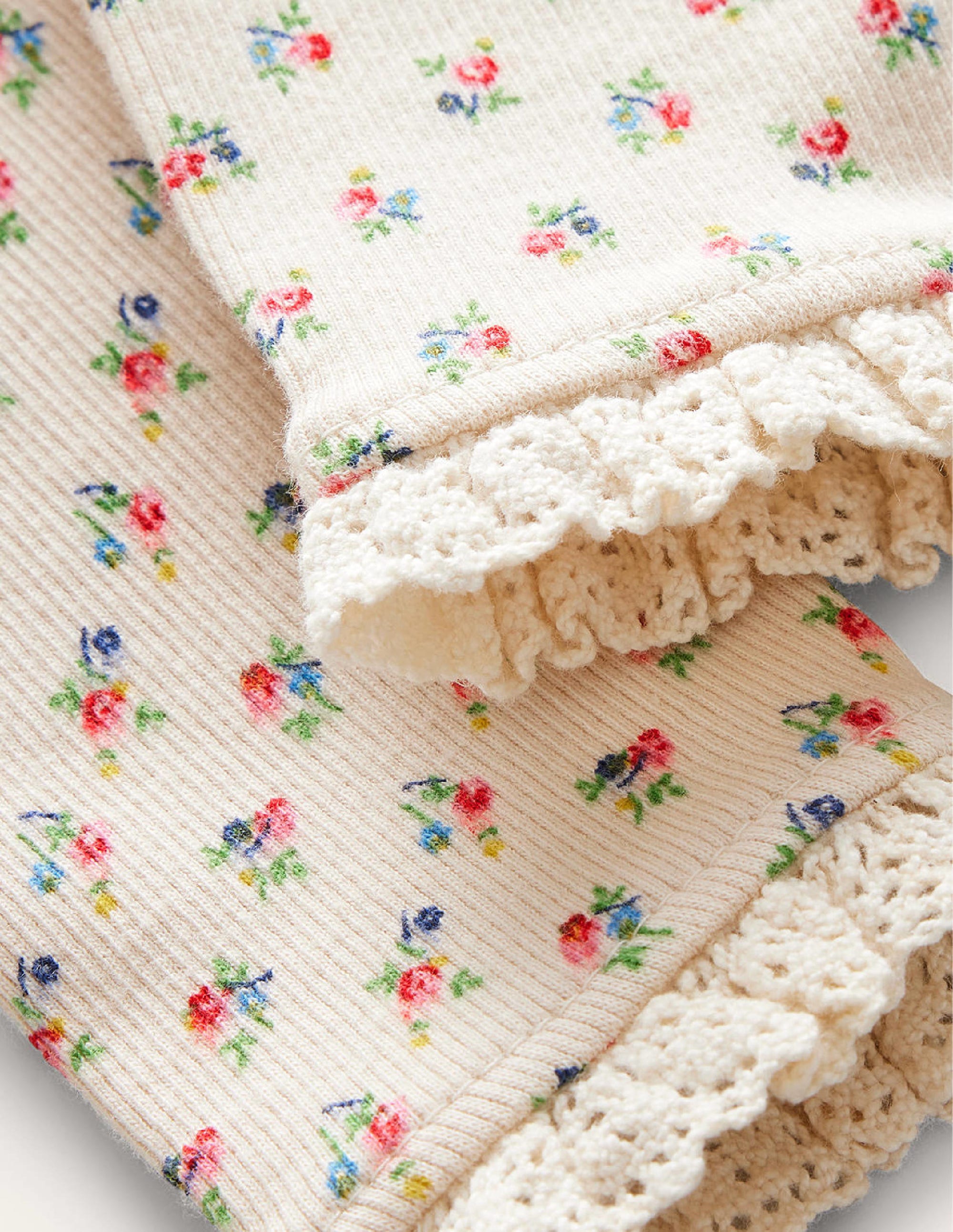 Ribbed Lace Leggings-Vanilla Pod Micro Bud - Image 3
