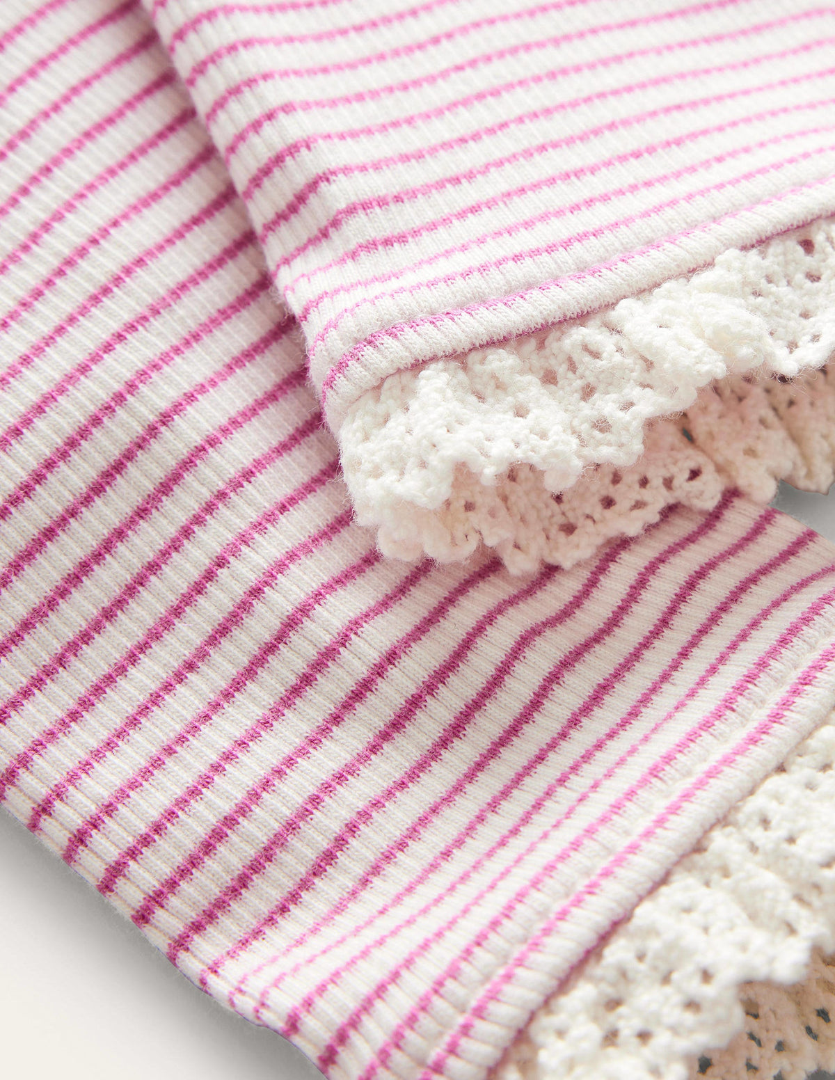 Ribbed Lace Leggings-Ivory/Pink-3