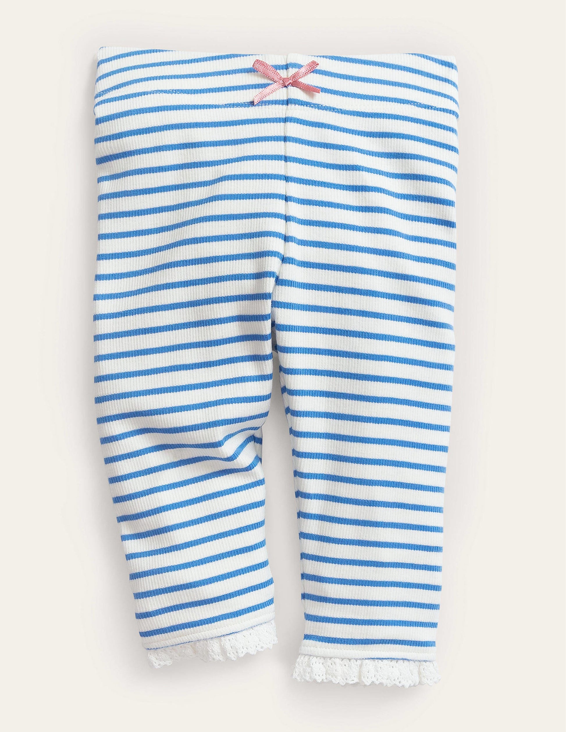 Ribbed Lace Leggings-Ivory/Penzance Blue-1