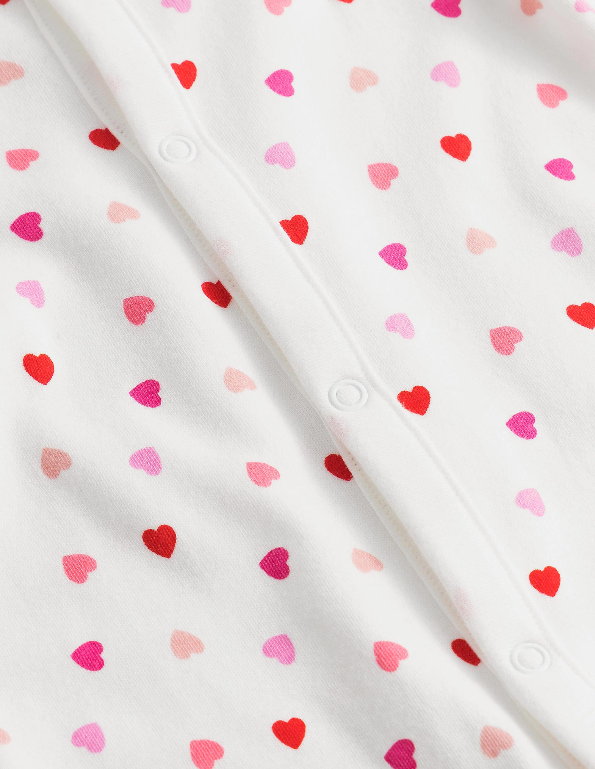 GOTS Frill Sleeve Sleepsuit-Ivory Confetti Hearts - Image 3