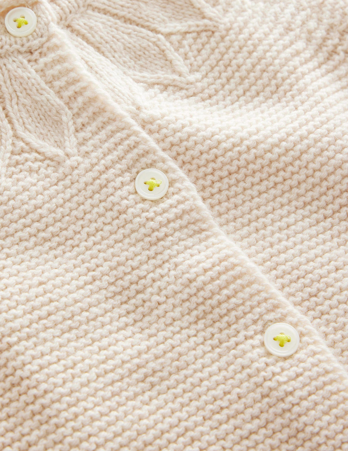 Pointelle Yoke Cardigan-Ivory - Image 3