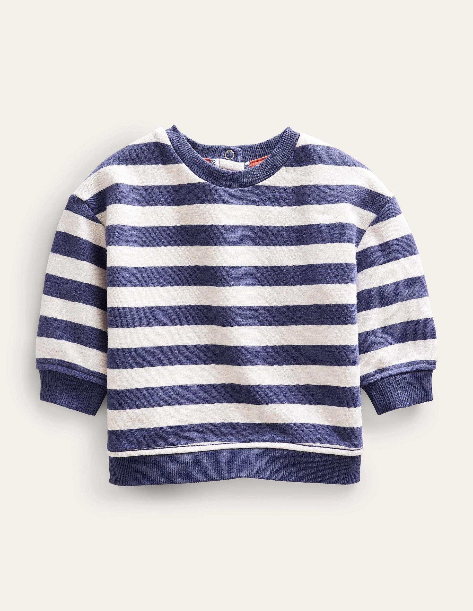 Stripy Sweatshirt-Oatmeal/Navy-1
