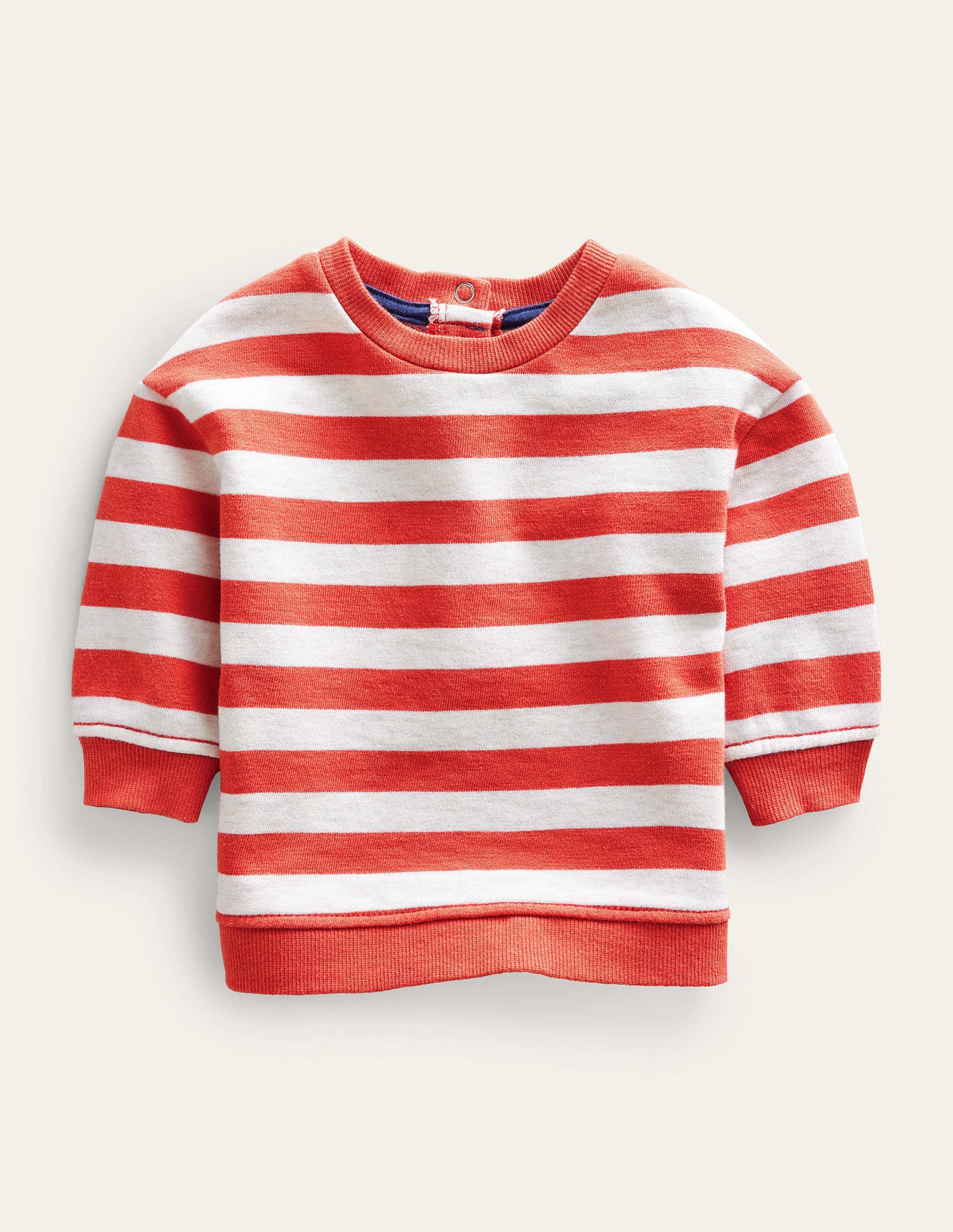 Stripy Sweatshirt-Oatmeal/Red - Image 1