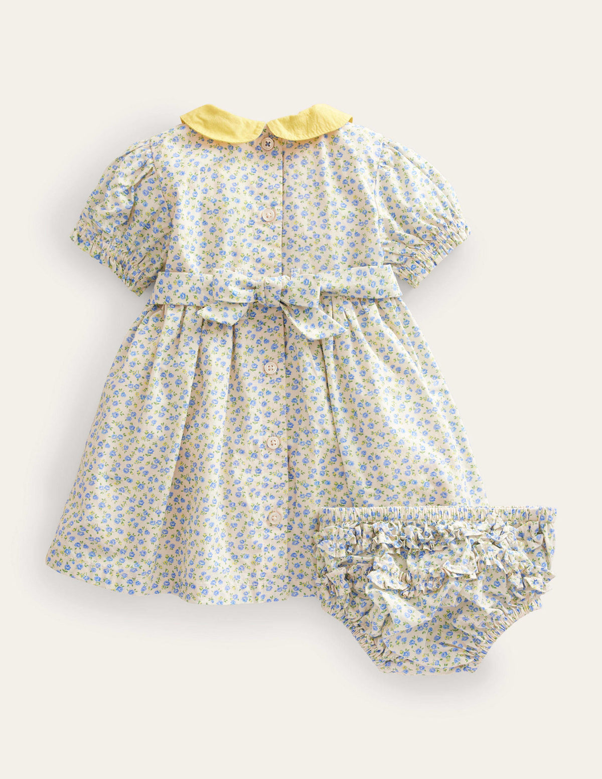 Smocked Nostalgic Dress-Vista Blue Floral - Image 2