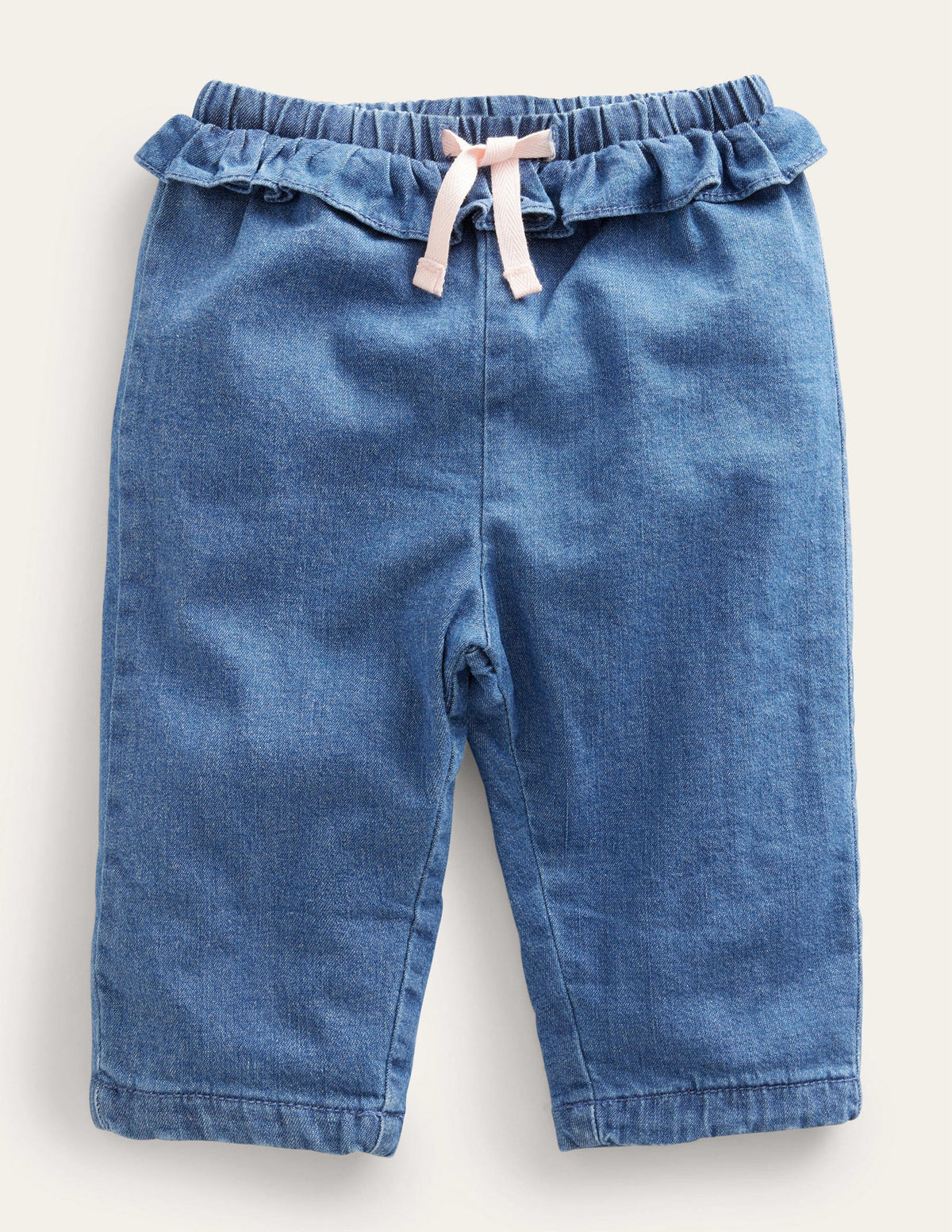 Ruffle Woven Bottoms-Mid Chambray - Image 1