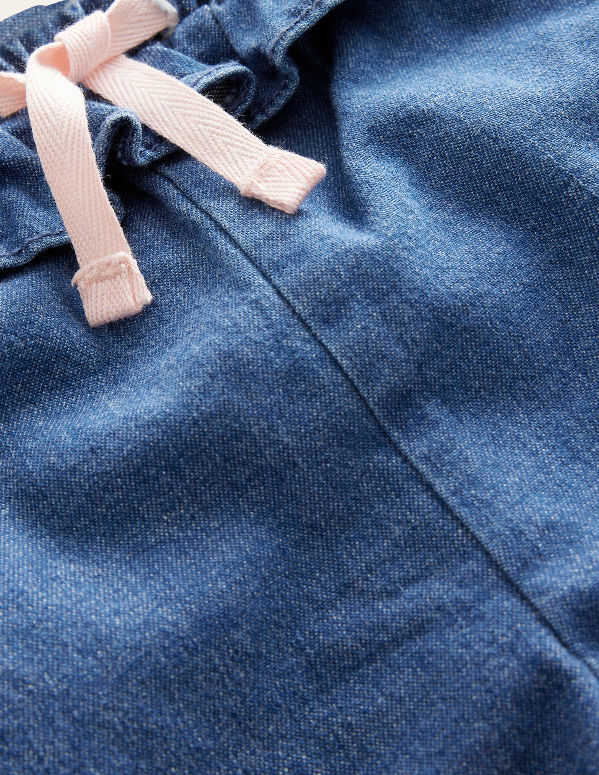 Ruffle Woven Bottoms-Mid Chambray-3