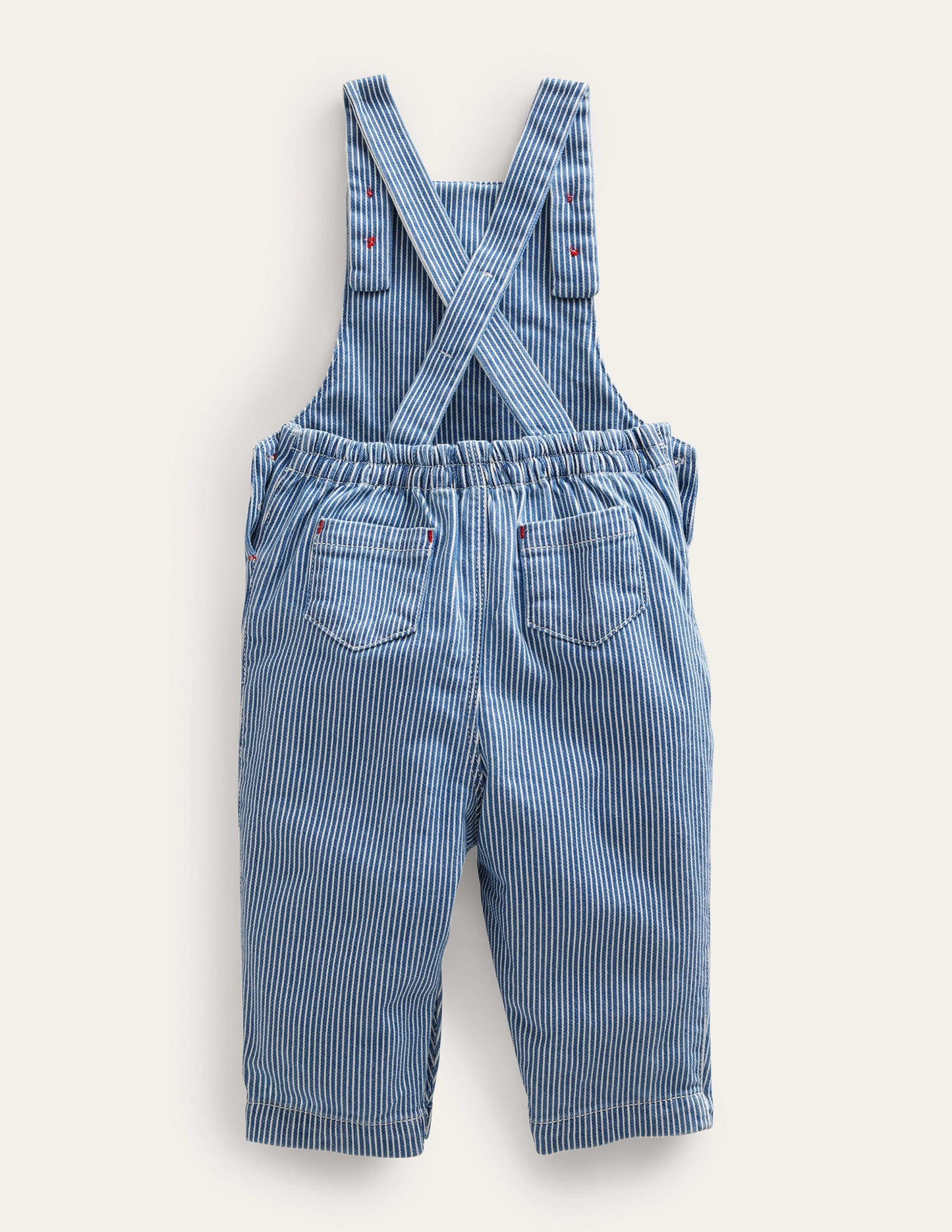 Woven Applique Dungaree-Penzance Blue/Ivory Bugs