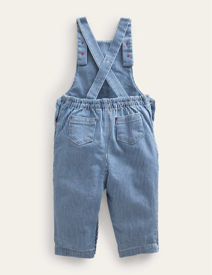 Woven Applique Dungaree-Penzance Blue/Ivory Bugs-2