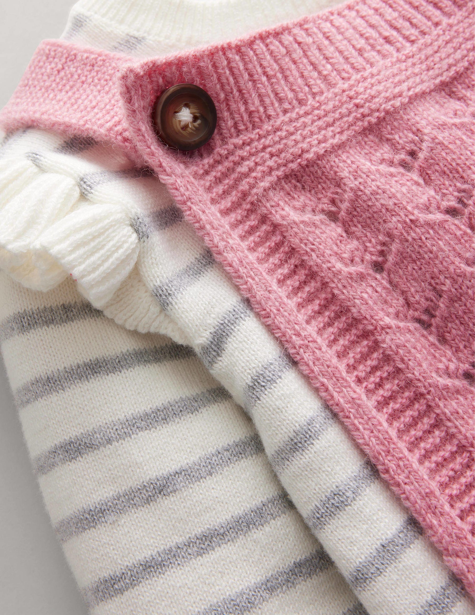 Knitted Dungaree Set-Almond Pink-3