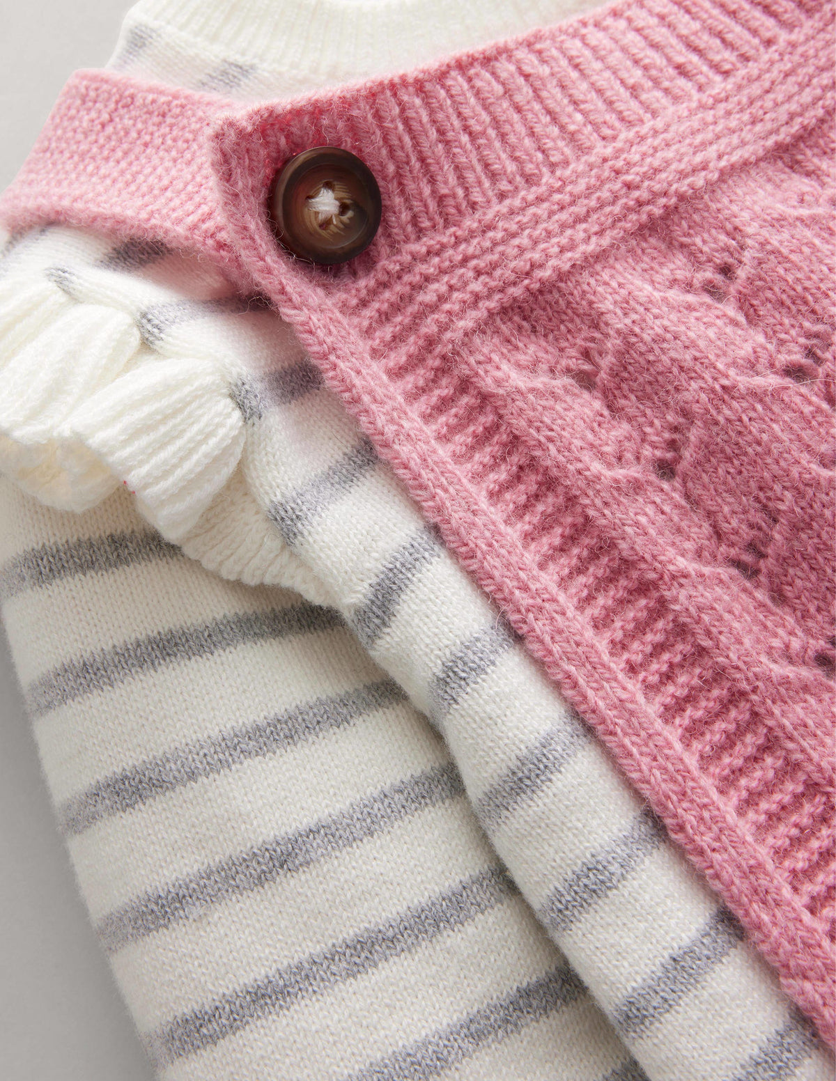 Knitted Dungaree Set-Almond Pink - Image 3