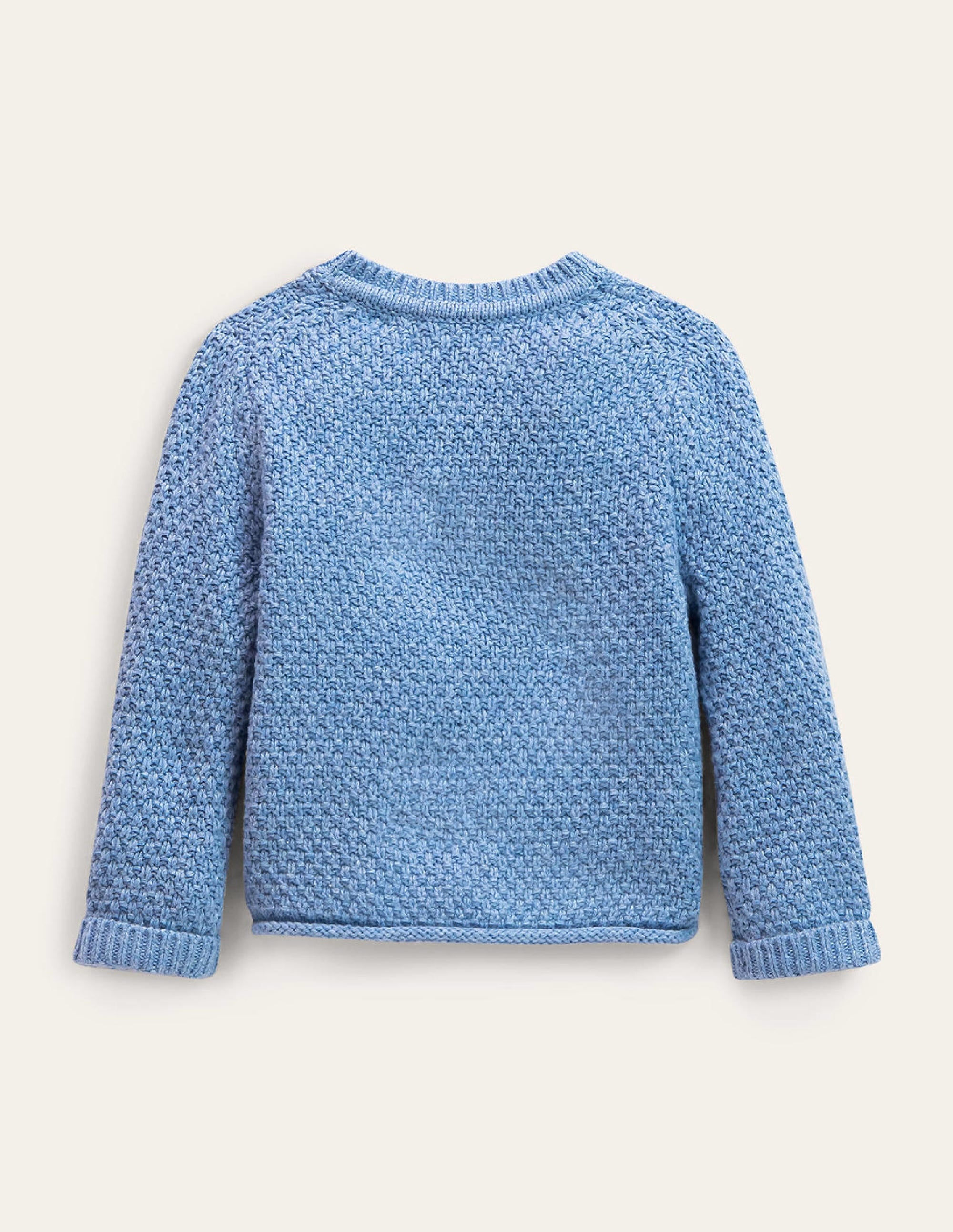 Chunky Textured Cardigan-Dusty Blue Marl - Image 2