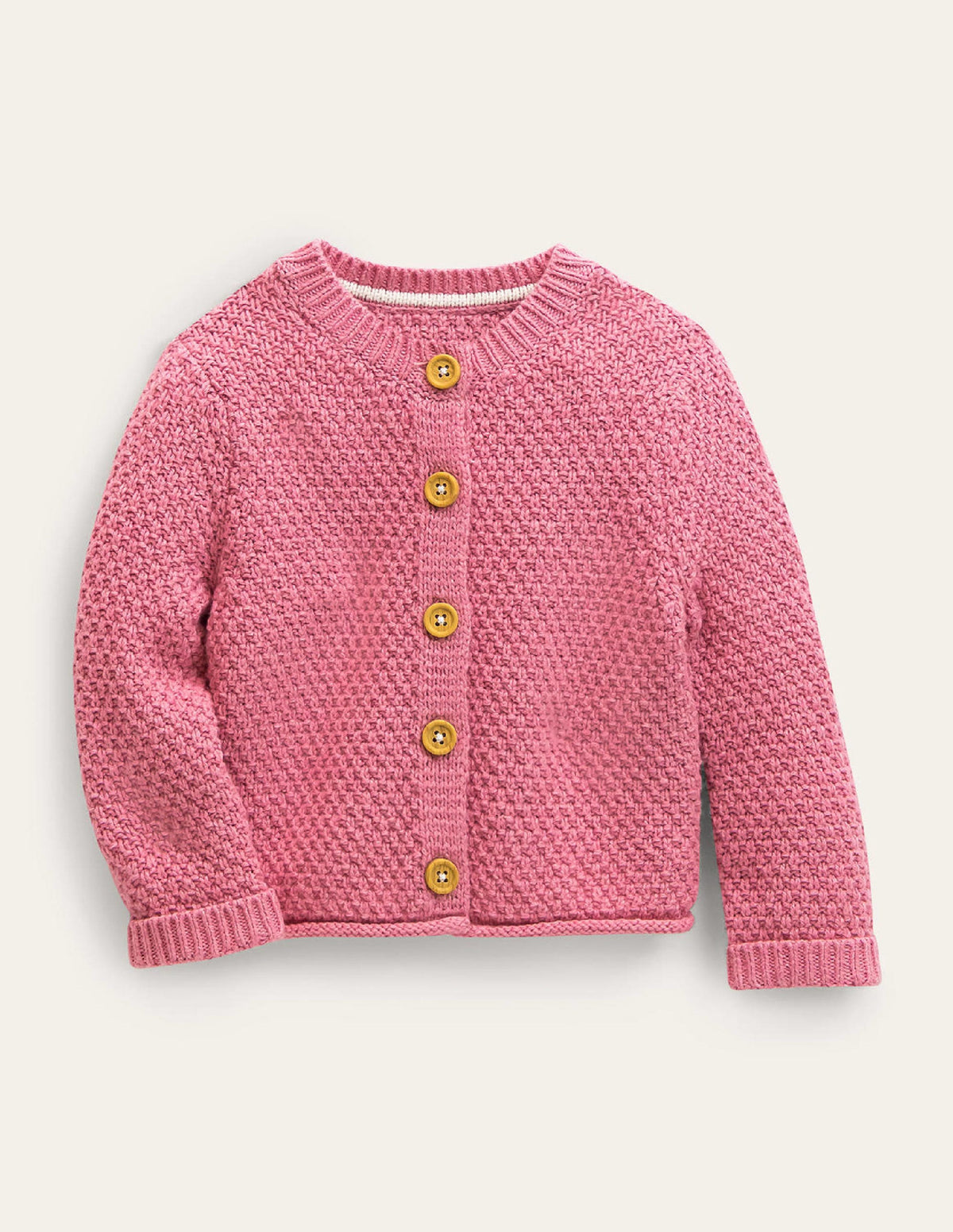 Chunky Textured Cardigan-Almond Blossom Marl - Image 1