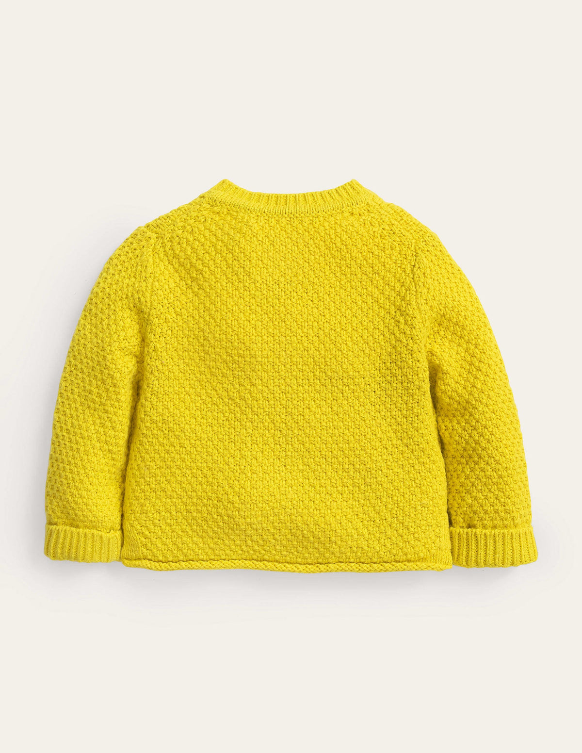 Chunky Textured Cardigan-Soft Lemon Marl - Image 2