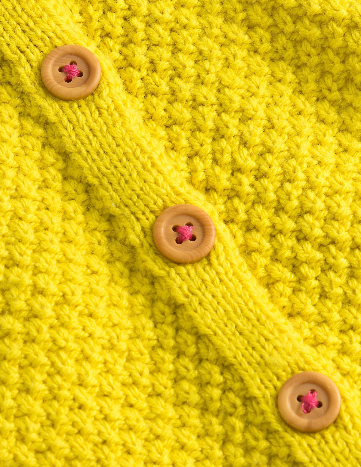 Chunky Textured Cardigan-Soft Lemon Marl - Image 3
