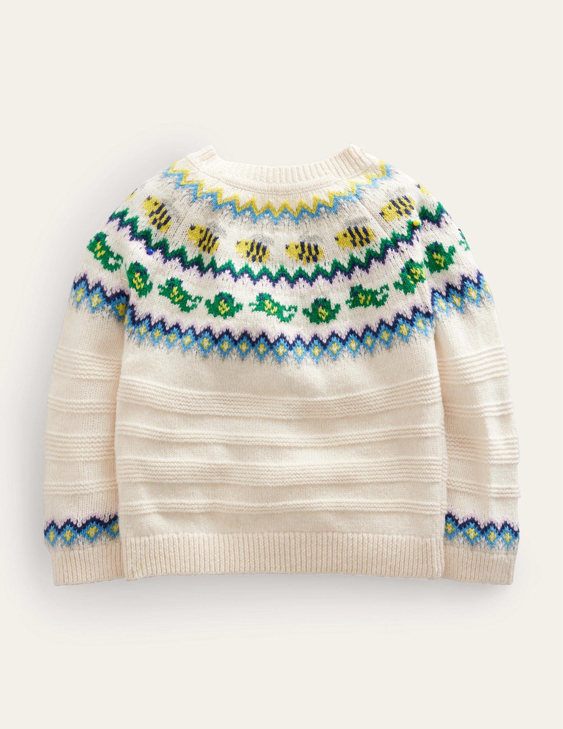 Fair Isle Jumper-Oatmeal Marl Frogs-2