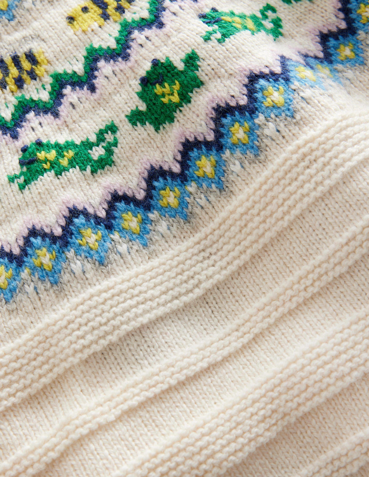 Fair Isle Jumper-Oatmeal Marl Frogs - Image 3