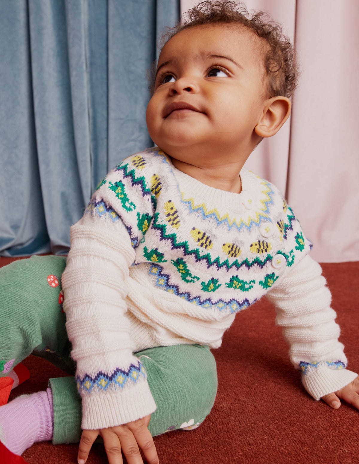 Fair Isle Jumper-Oatmeal Marl Frogs-5