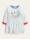 Chain Stitch Jersey Dress-Vanilla Pod/Wren Spot Floral