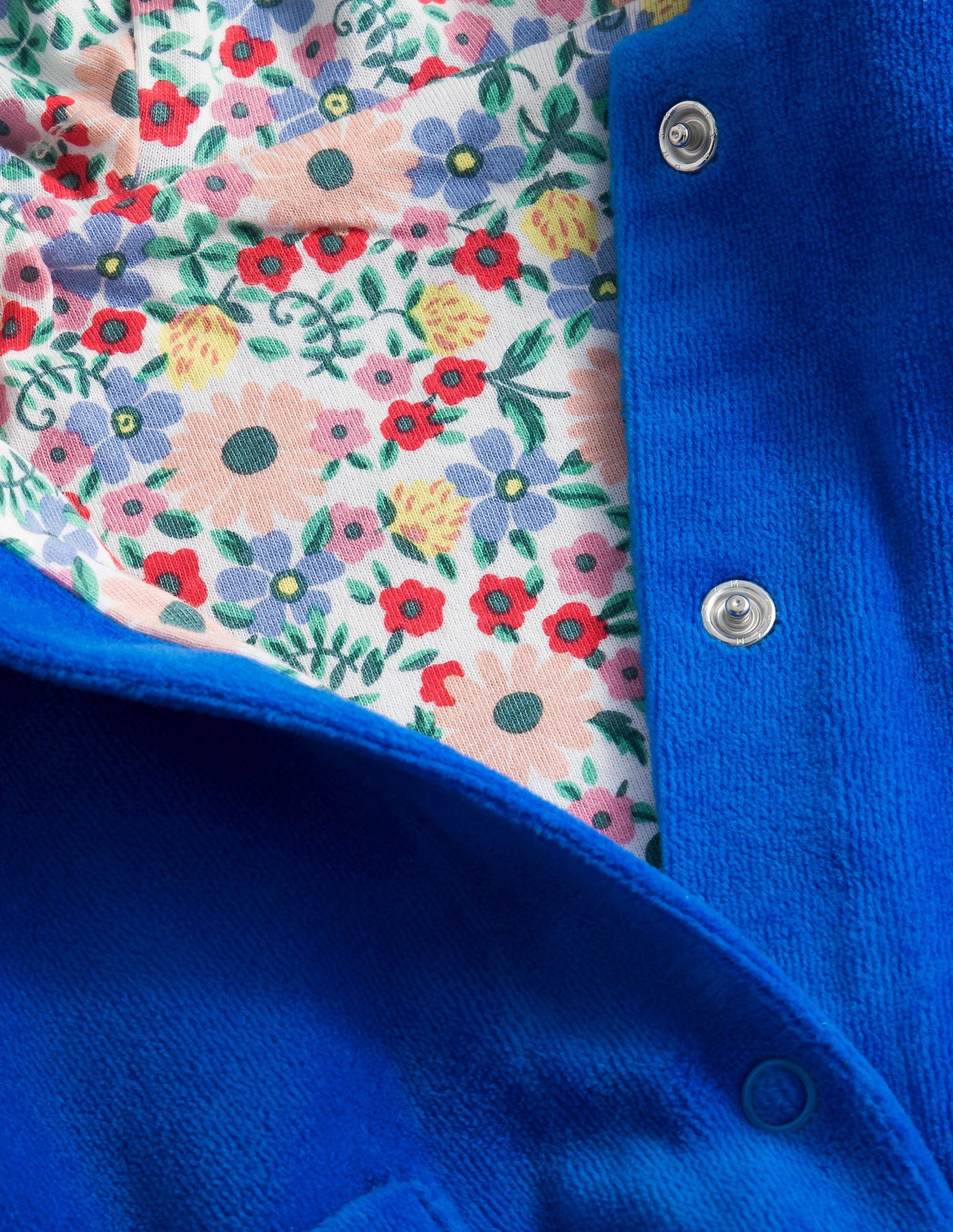 Jersey Velvet Hooded Jacket-Penzance Blue-3