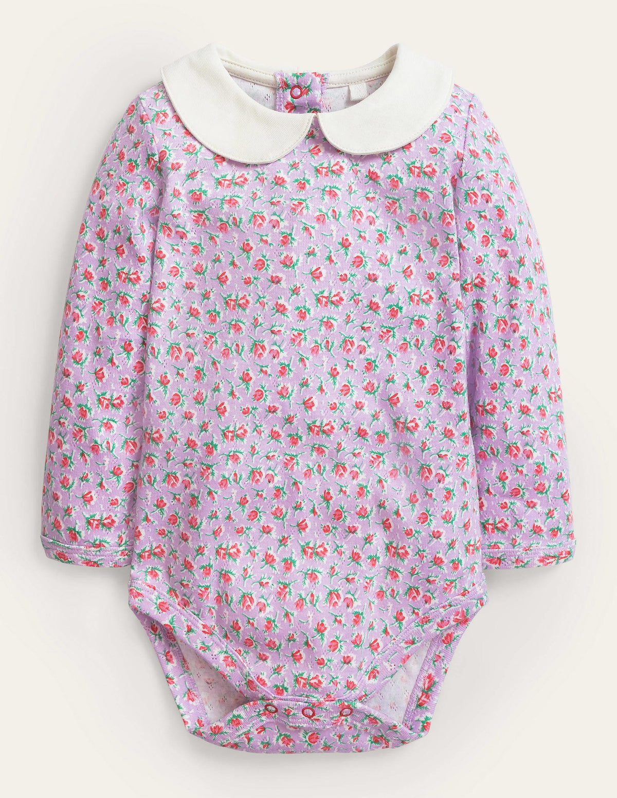 Pointelle Collared Body-Lilac Vintage Sprig-1