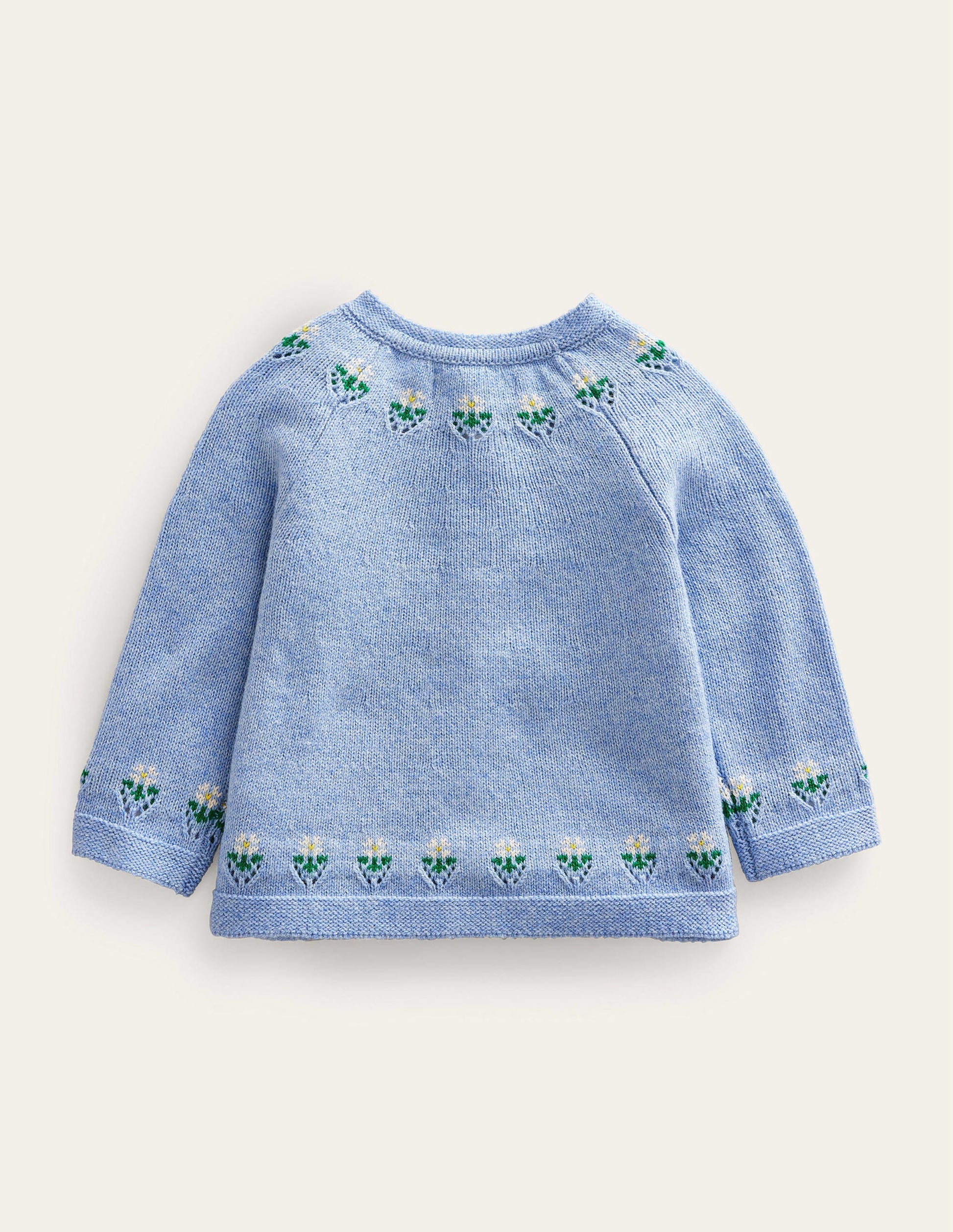 Embroidered Flower Cardigan-Brunnera Blue-2
