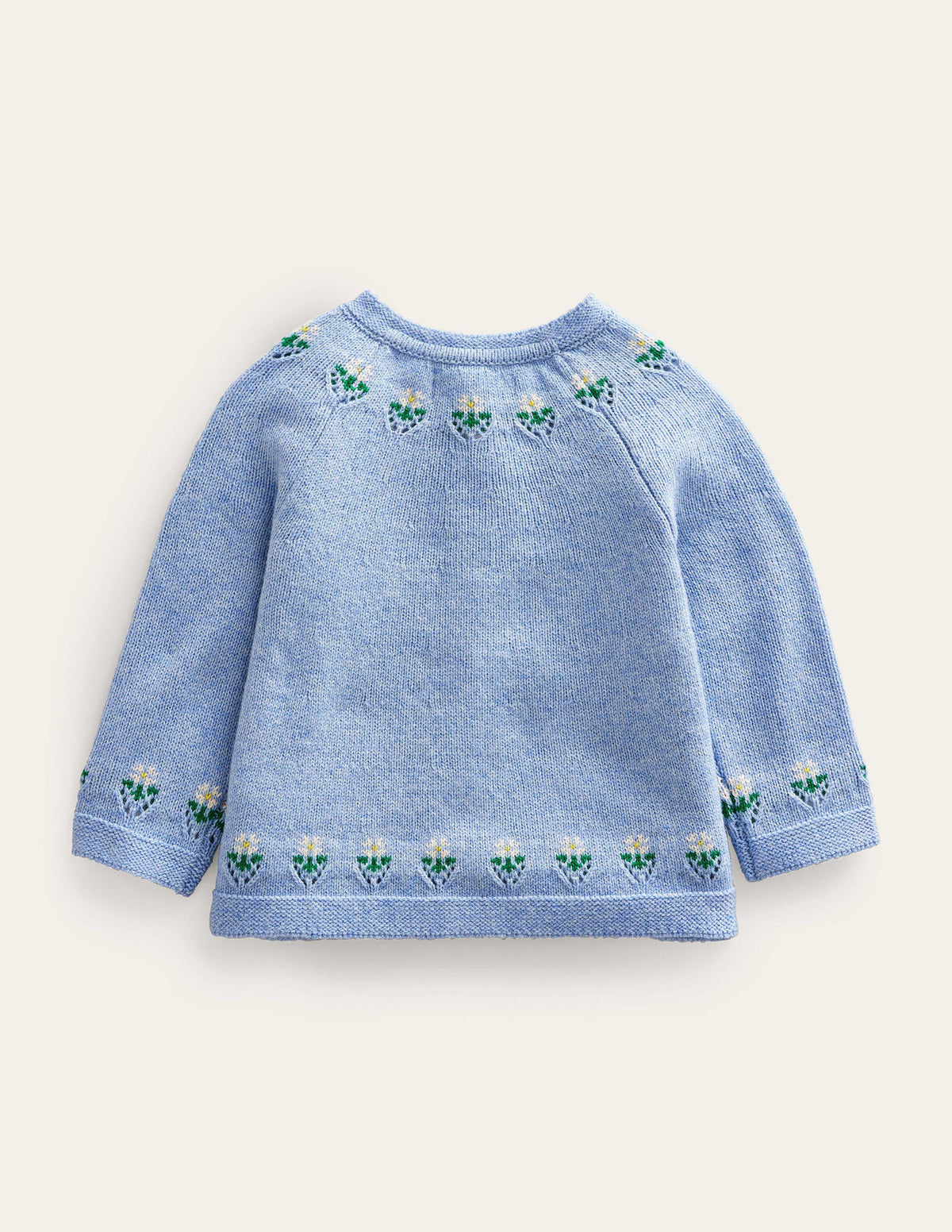Embroidered Flower Cardigan-Brunnera Blue - Image 2