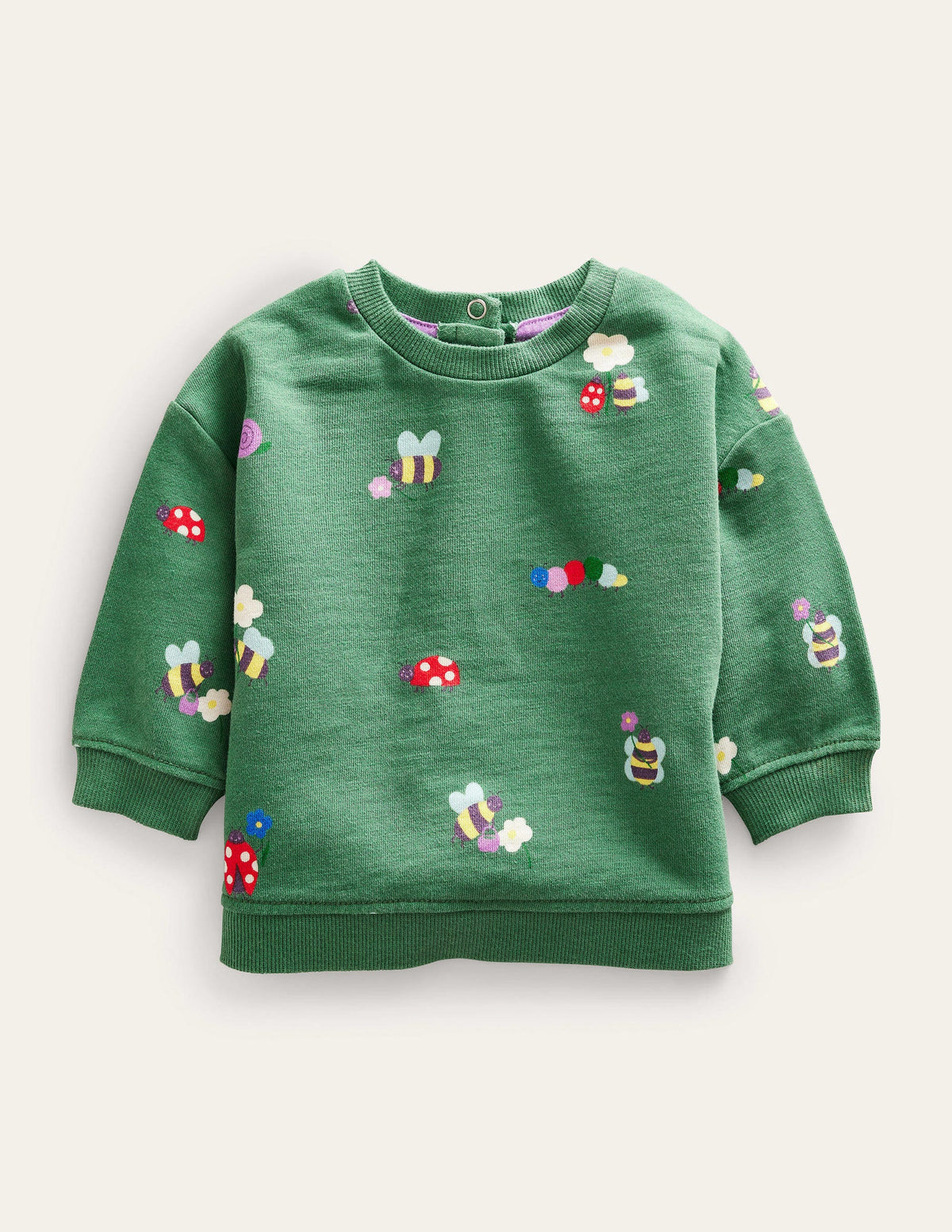 Relaxed Sweatshirt-Deep Grass Green Bugs - Image 1