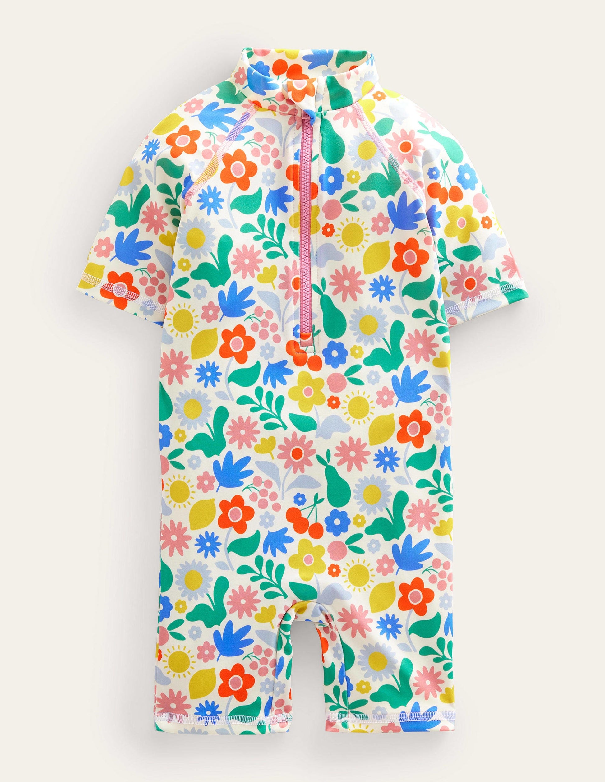 Frilly Sun-Safe Surfsuit-Multi Holiday Floral-1