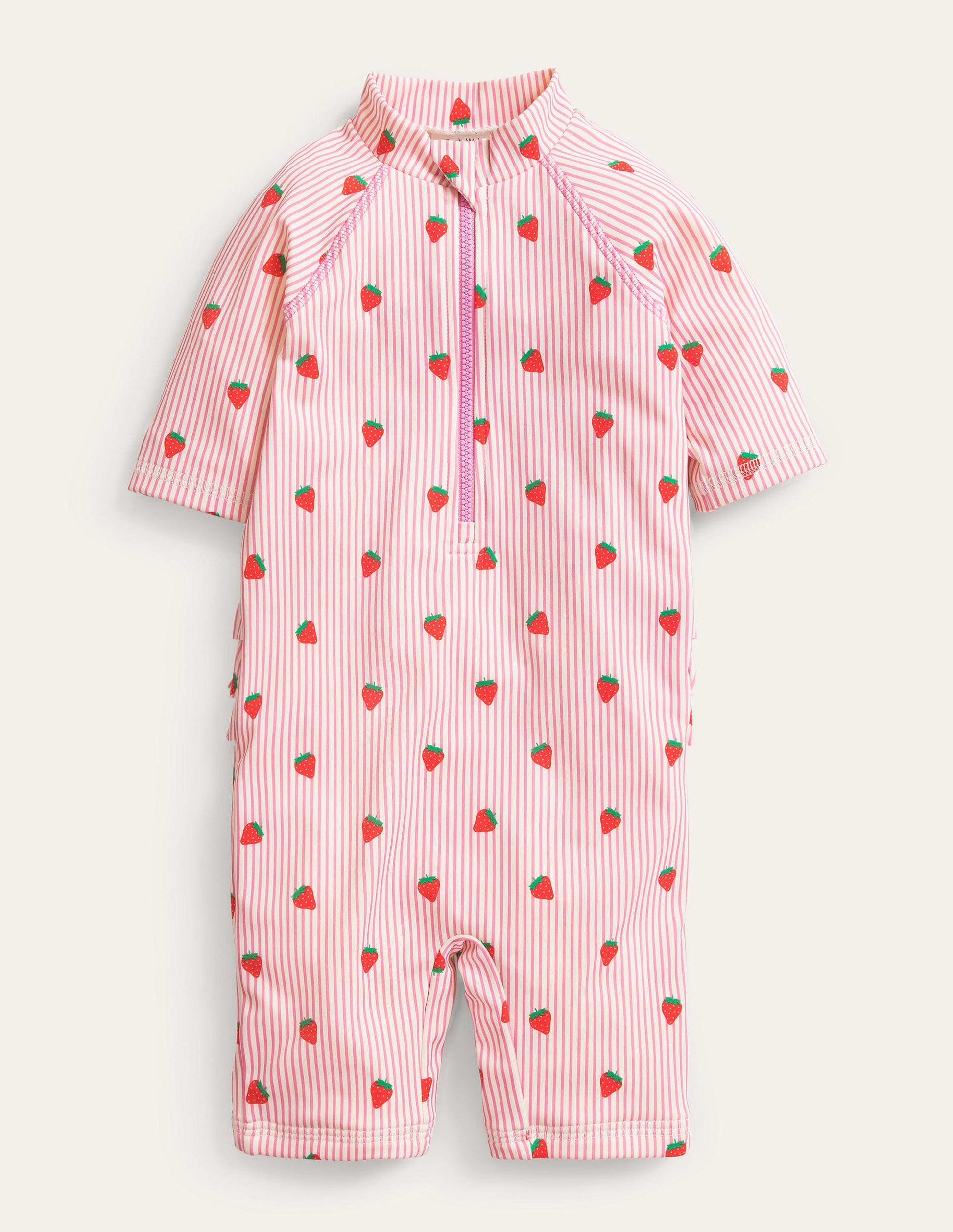 Frilly Sun-Safe Surfsuit-Pink Ivory Stripe-1