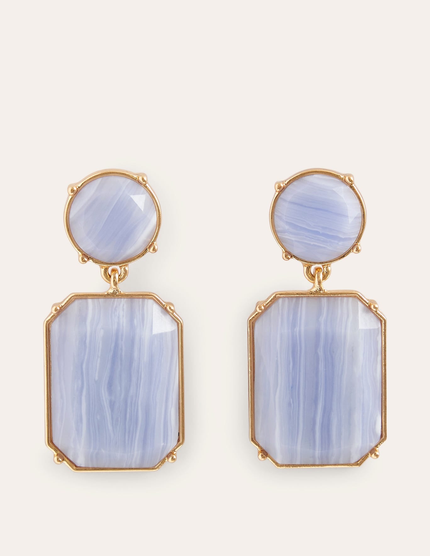 Semi-Precious Drop Earrings-Blue-2