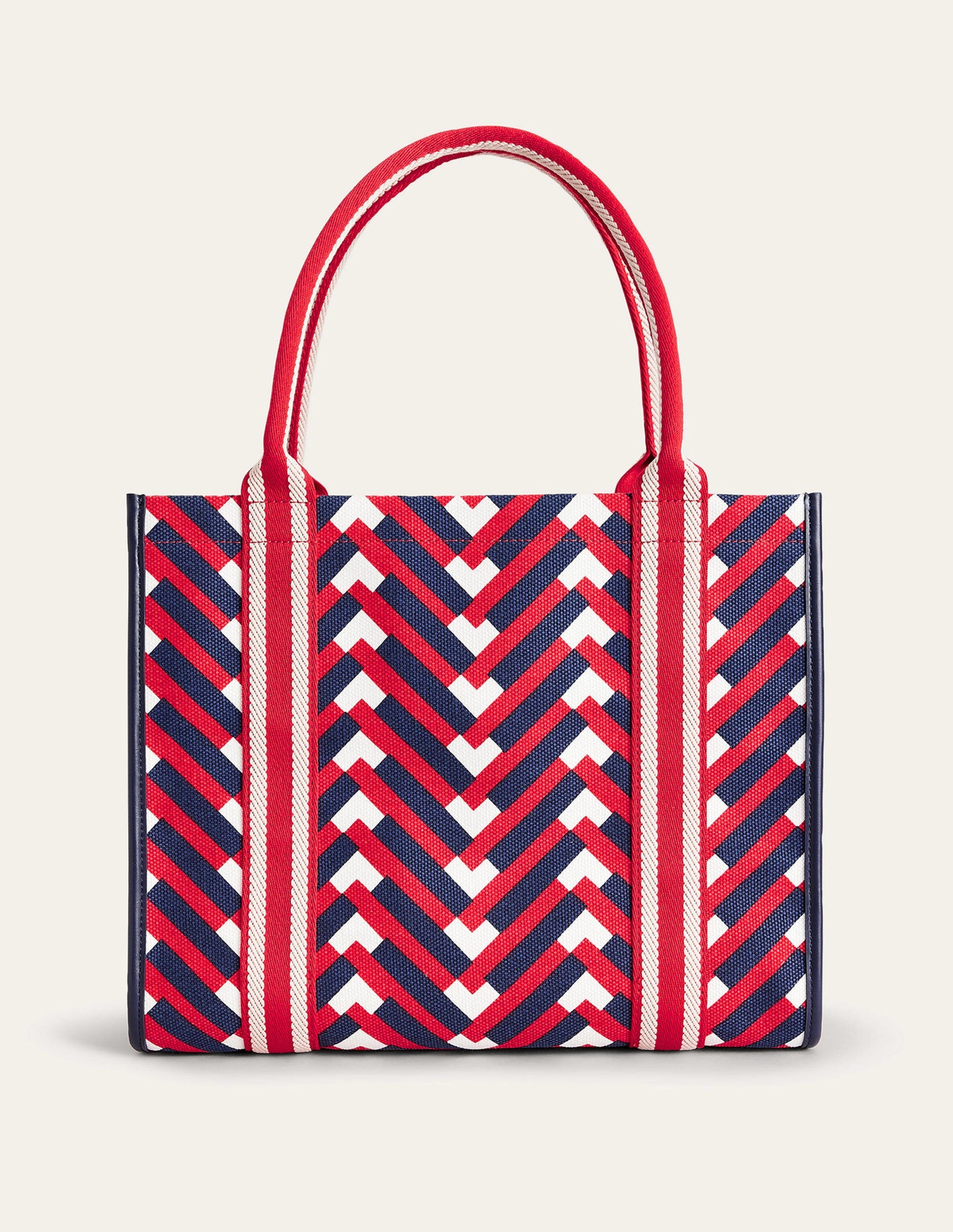 Tilda Canvas Tote Bag-Hot Pepper Chevron Geo-2