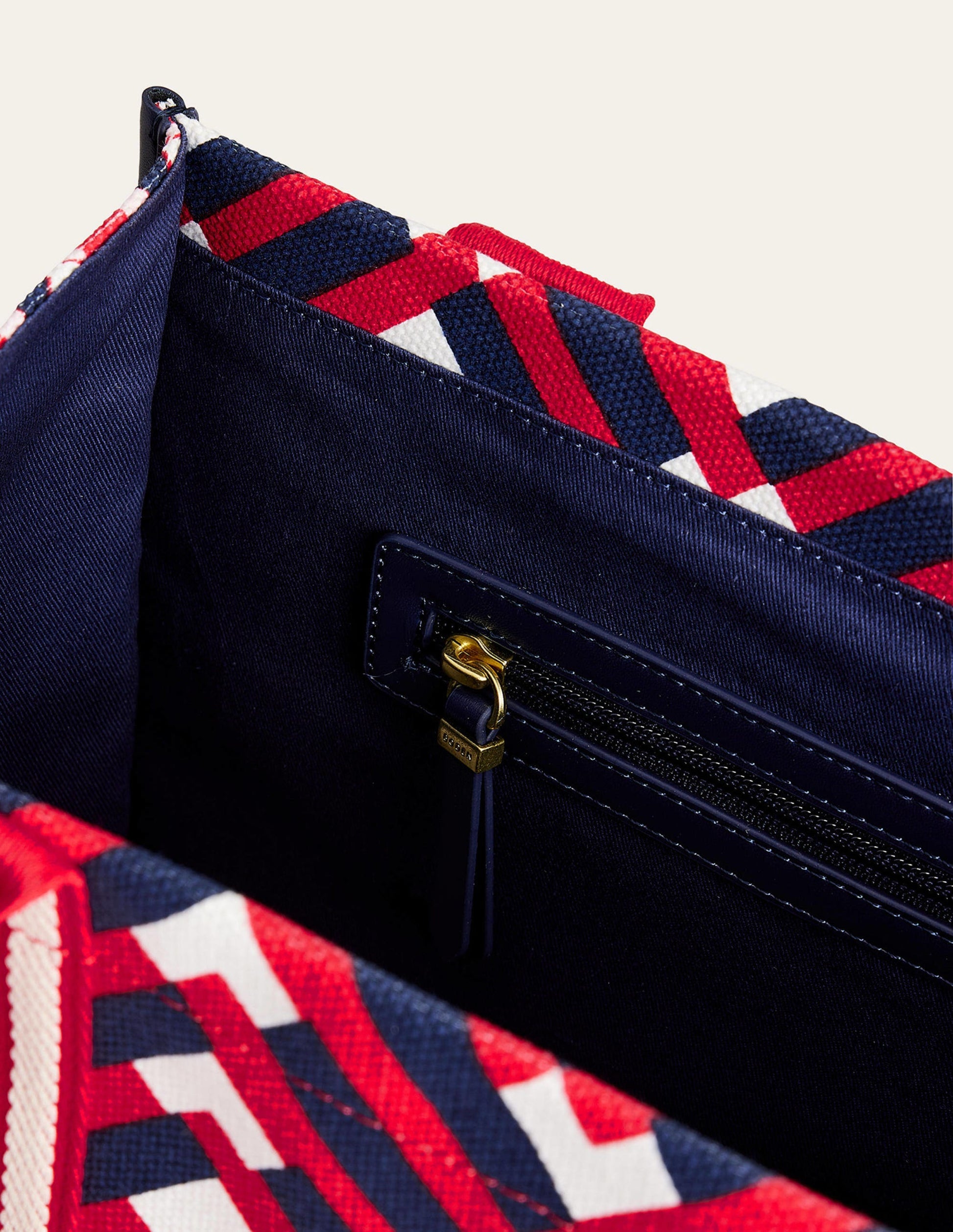 Tilda Canvas Tote Bag-Hot Pepper Chevron Geo-4