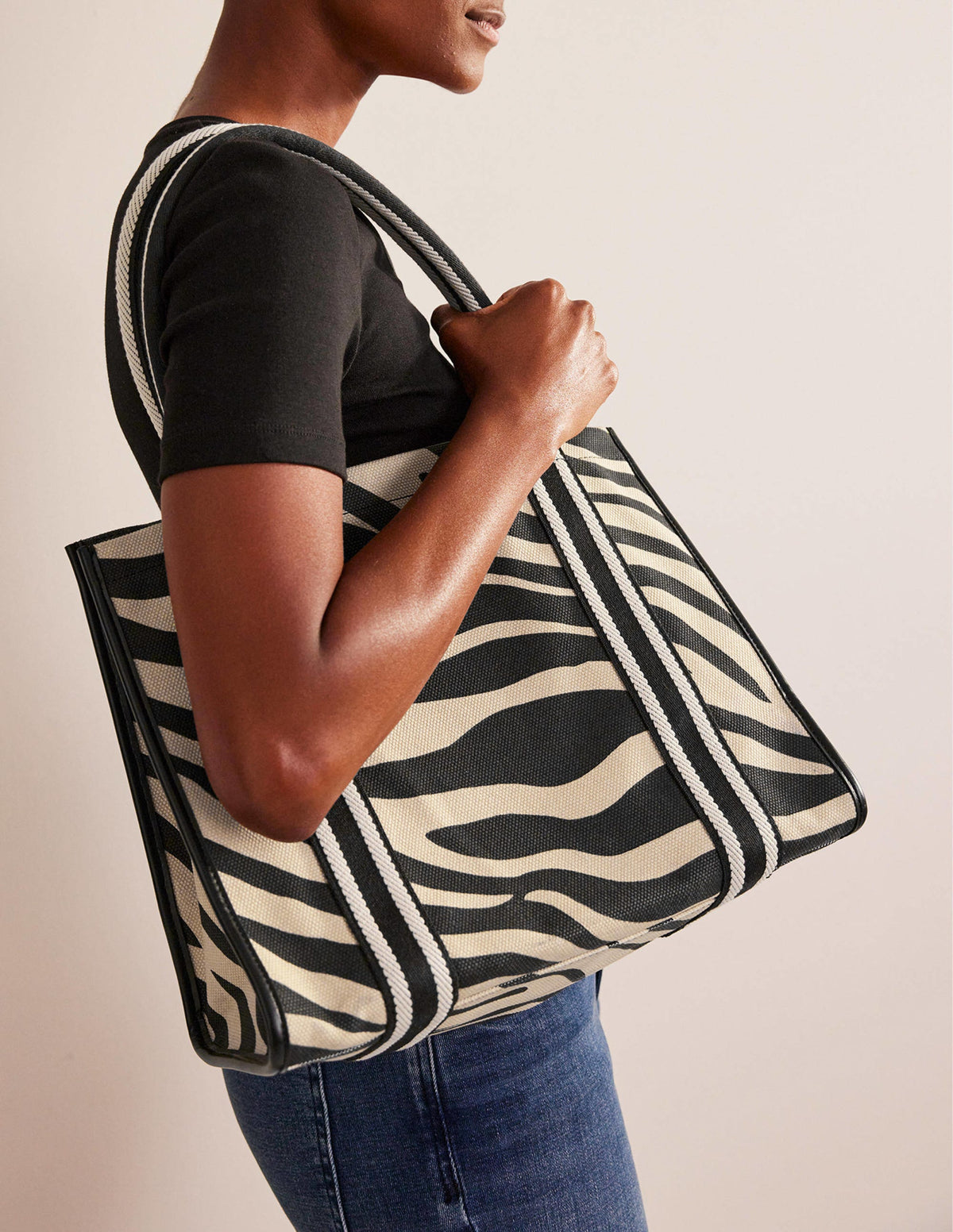 Tilda Canvas Tote Bag-Beige Tiger-1