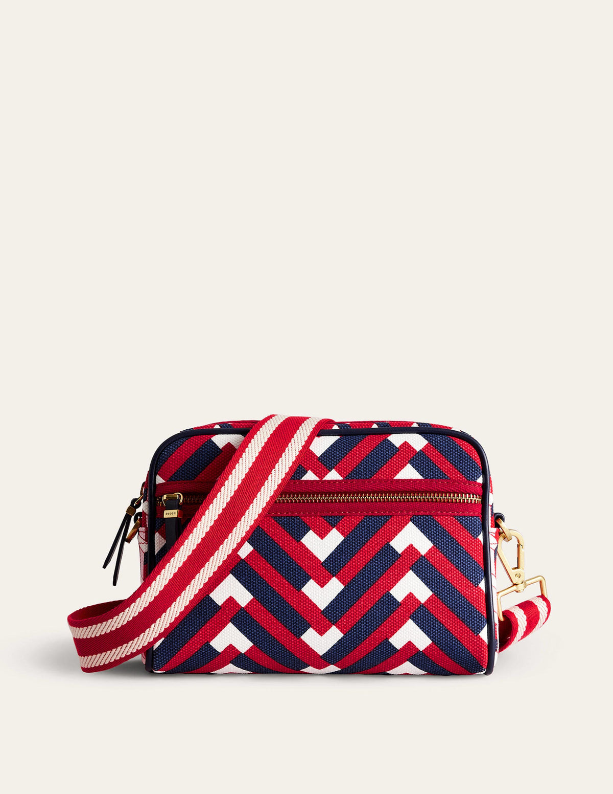Canvas Cross-Body Bag-Hot Pepper Chevron Geo - Image 2