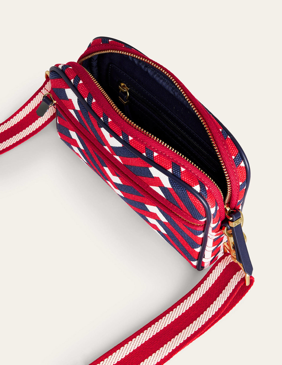 Canvas Cross-Body Bag-Hot Pepper Chevron Geo - Image 4