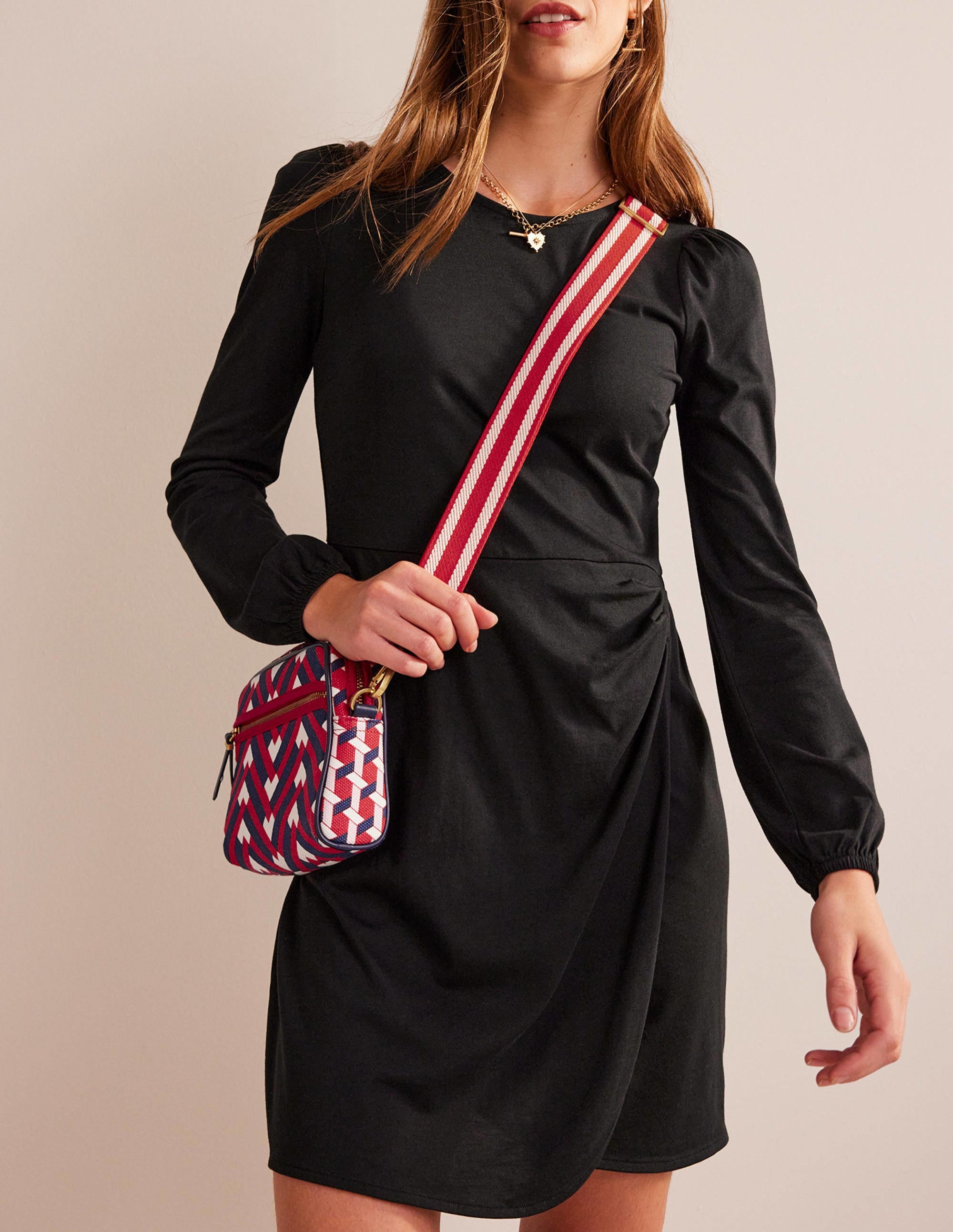 Canvas Cross-Body Bag-Hot Pepper Chevron Geo - Image 1