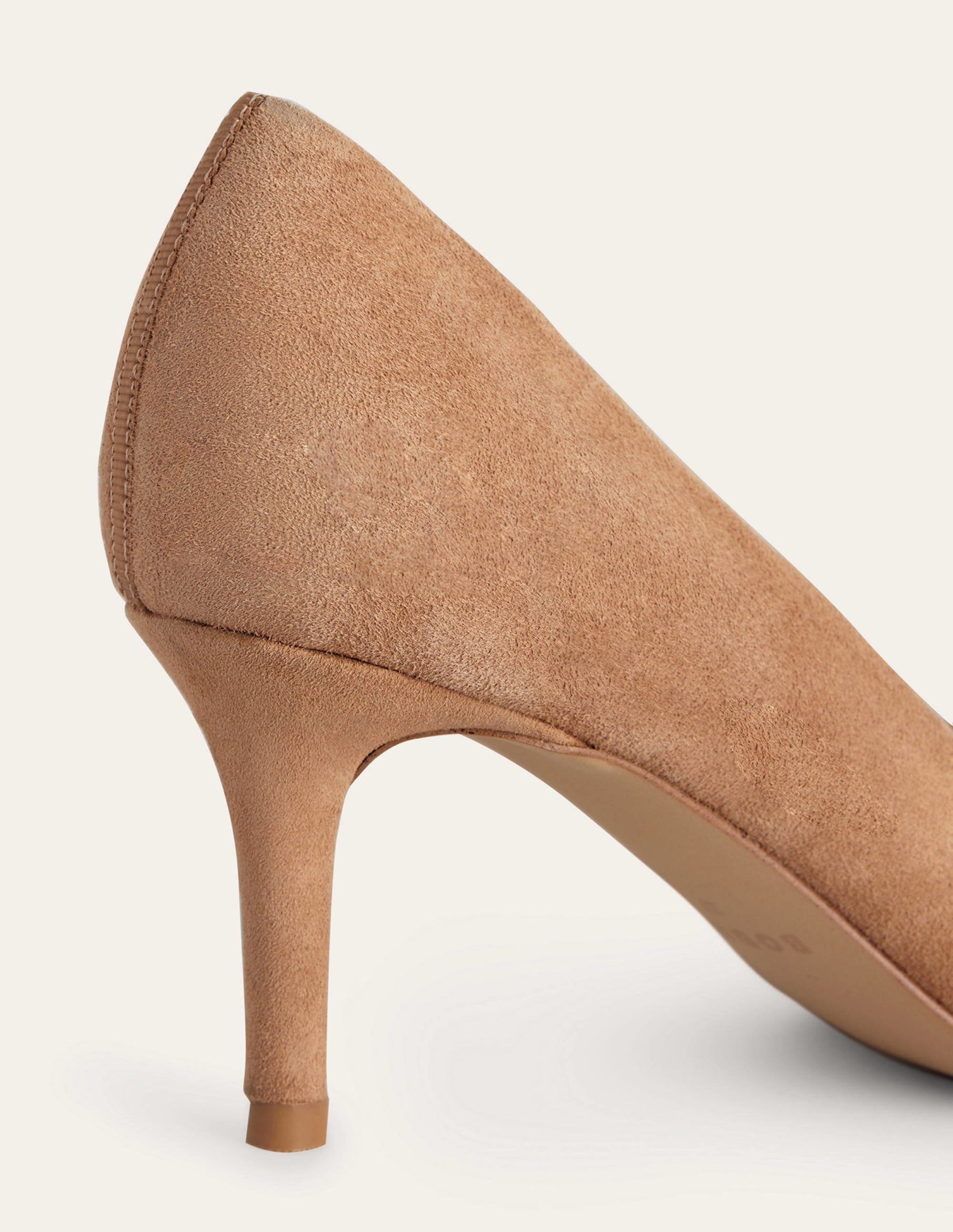 Lara Mid-Heeled Court Shoes-Maple Sugar Suede - Image 4