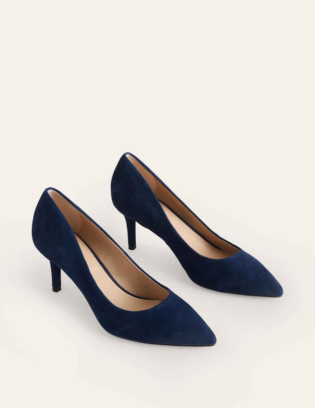 Lara Mid-Heeled Court Shoes-Navy-2