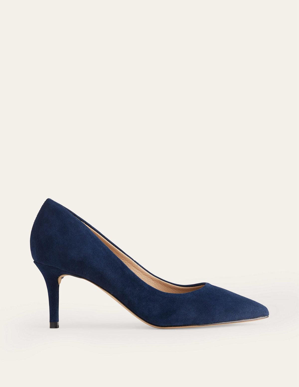 Lara Mid-Heeled Court Shoes-Navy - Image 1