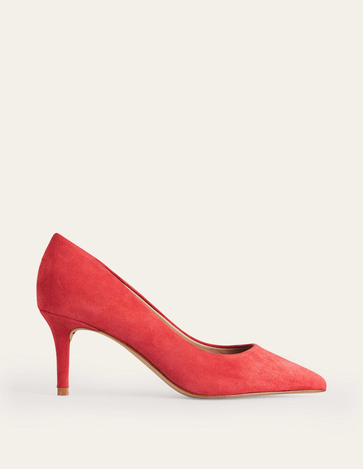 Lara Mid-Heeled Court Shoes-Hot Pepper Red Suede-2