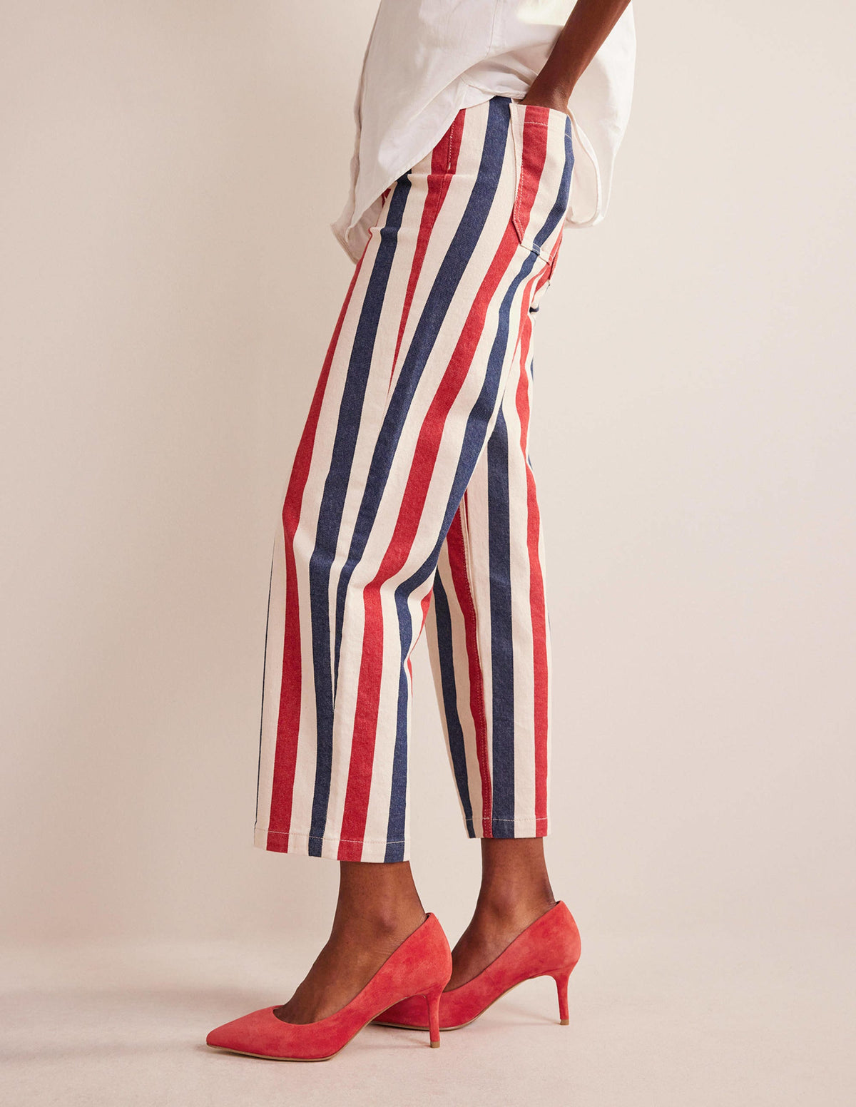 Lara Mid-Heeled Court Shoes-Hot Pepper Red Suede-1