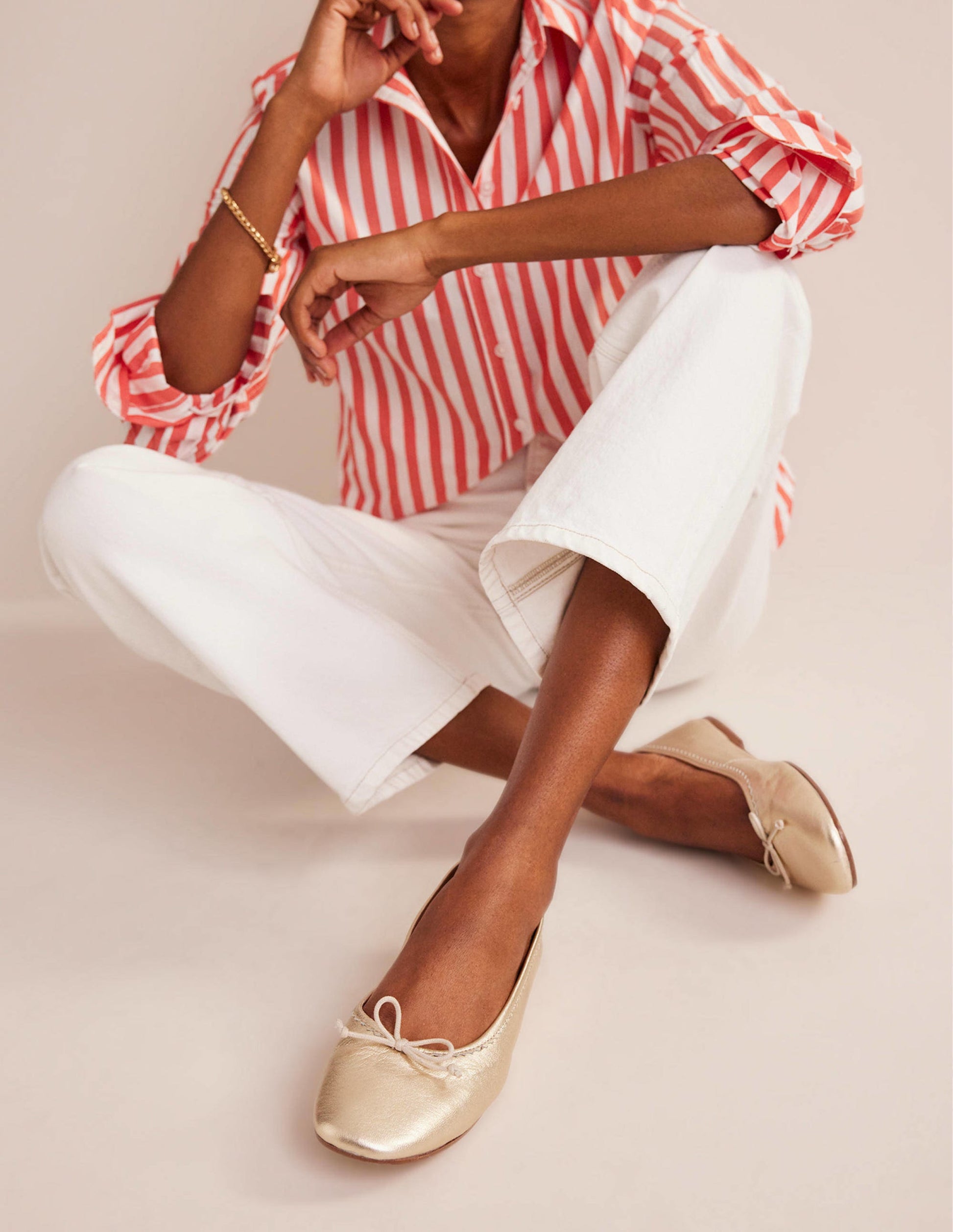 Kitty Flexi Sole Ballet Pumps-Gold-1