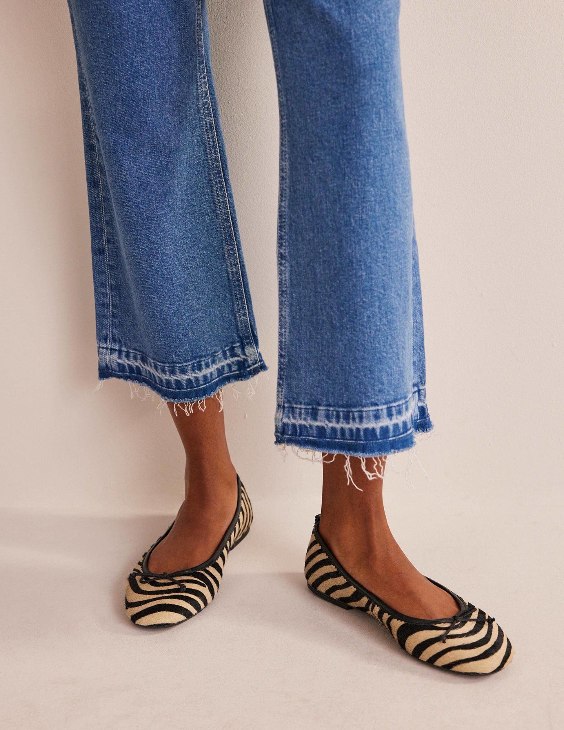 Kitty Flexi Sole Ballet Pumps-Zebra Pony Hair-1