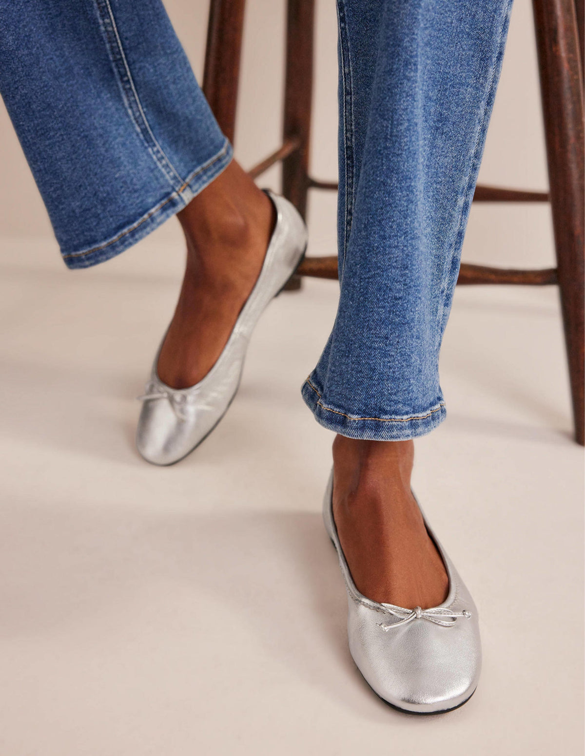 Kitty Flexi Sole Ballet Pumps-Silver Metallic-1