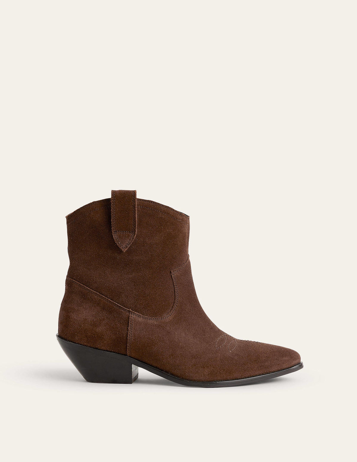 Western Ankle Boots-Chocolate Suede - Image 1