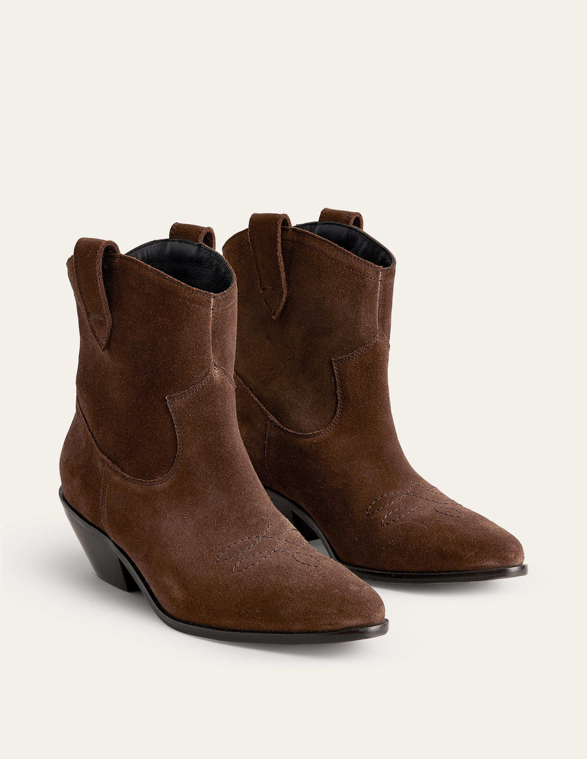 Western Ankle Boots-Chocolate Suede-2