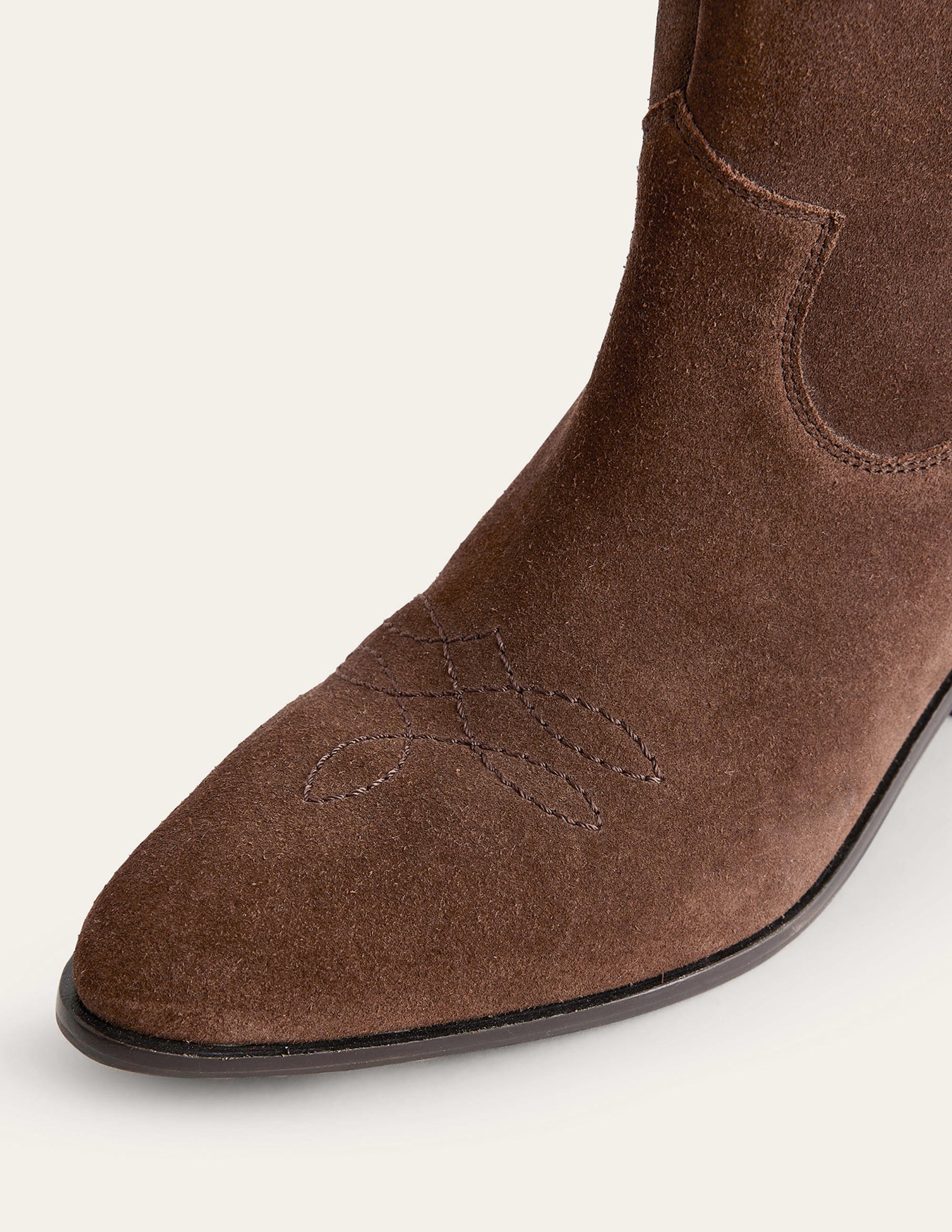 Western Ankle Boots-Chocolate Suede - Image 3