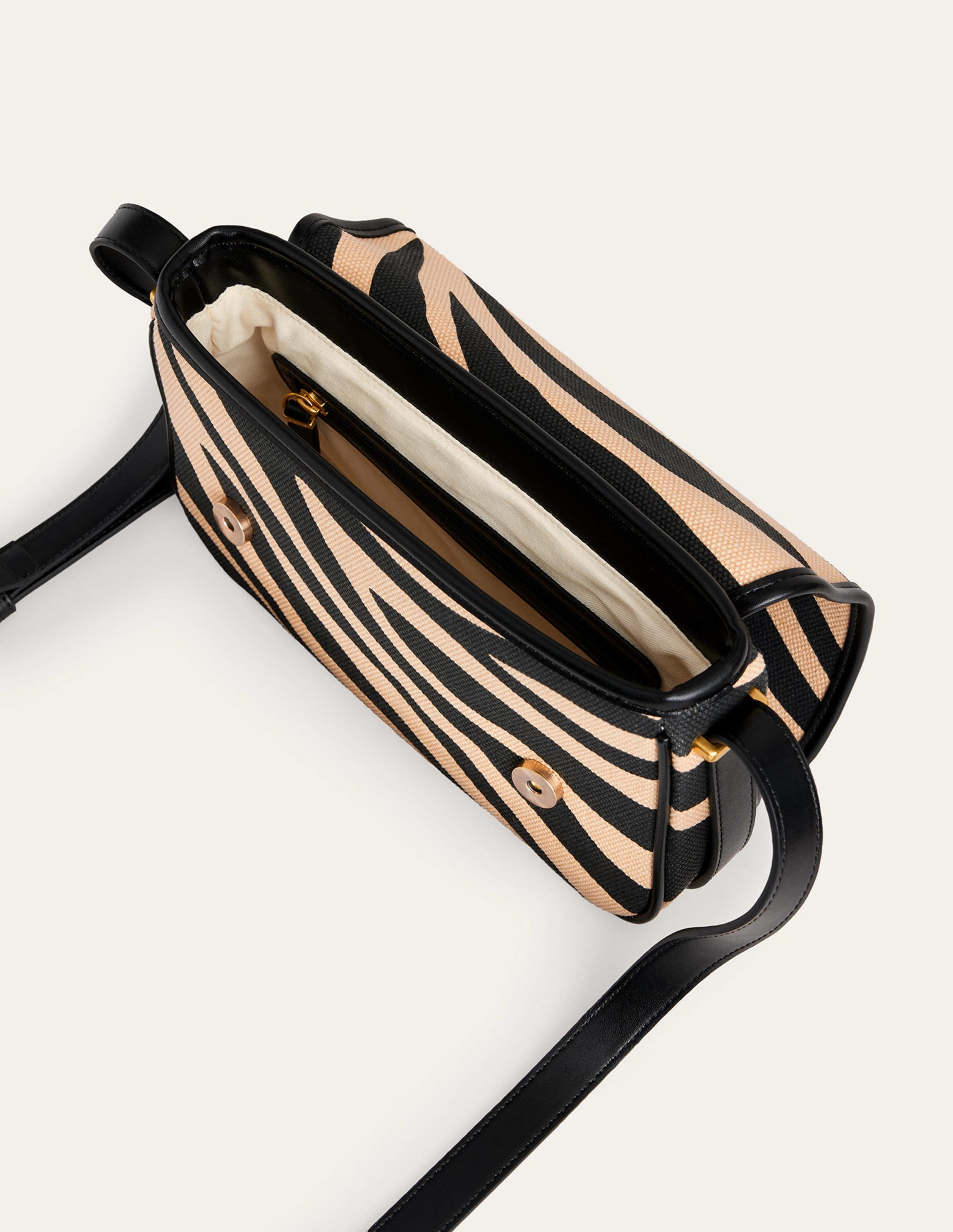 Structured Cross-Body Bag-Beige Tiger - Image 5