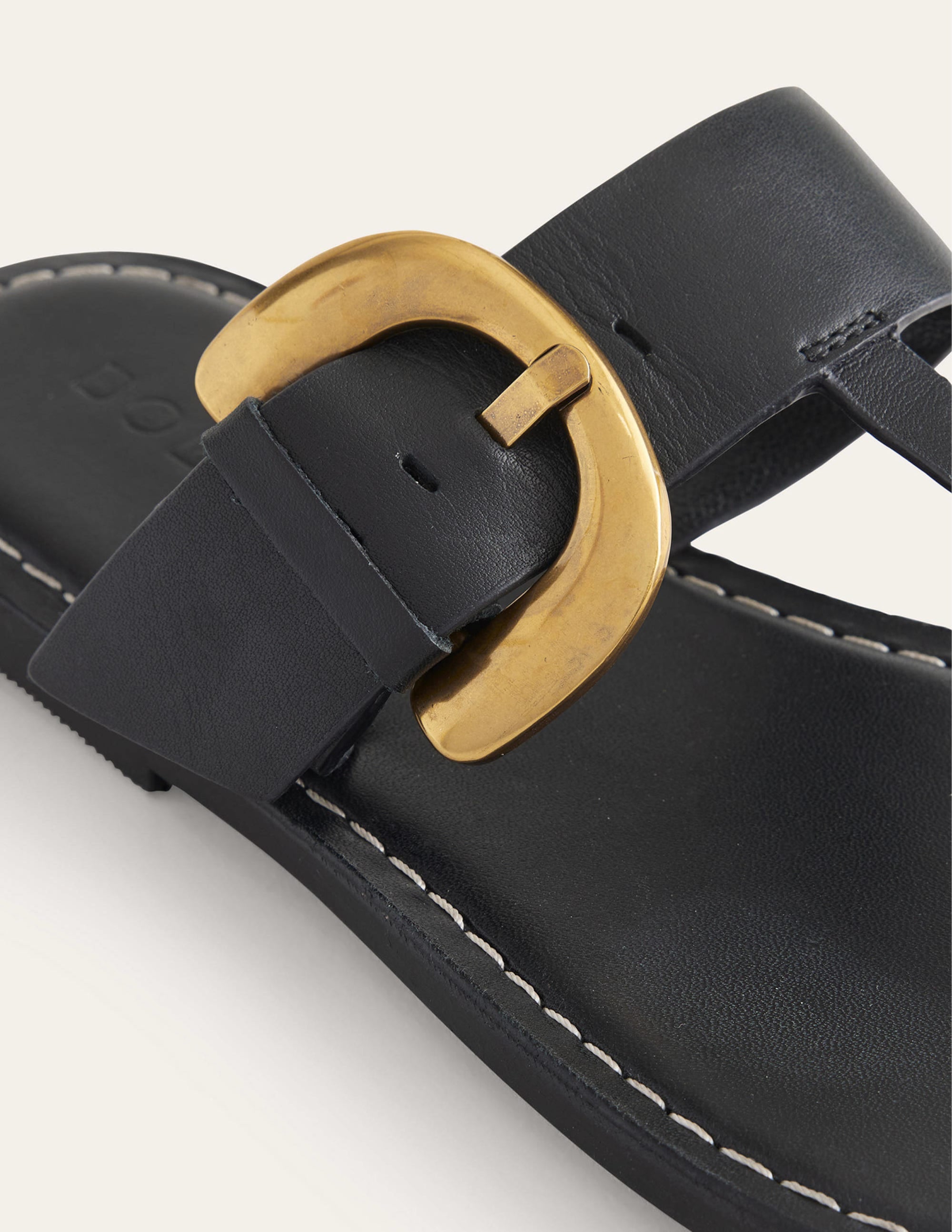 Buckled Toe-Post Sandals-Black - Image 3
